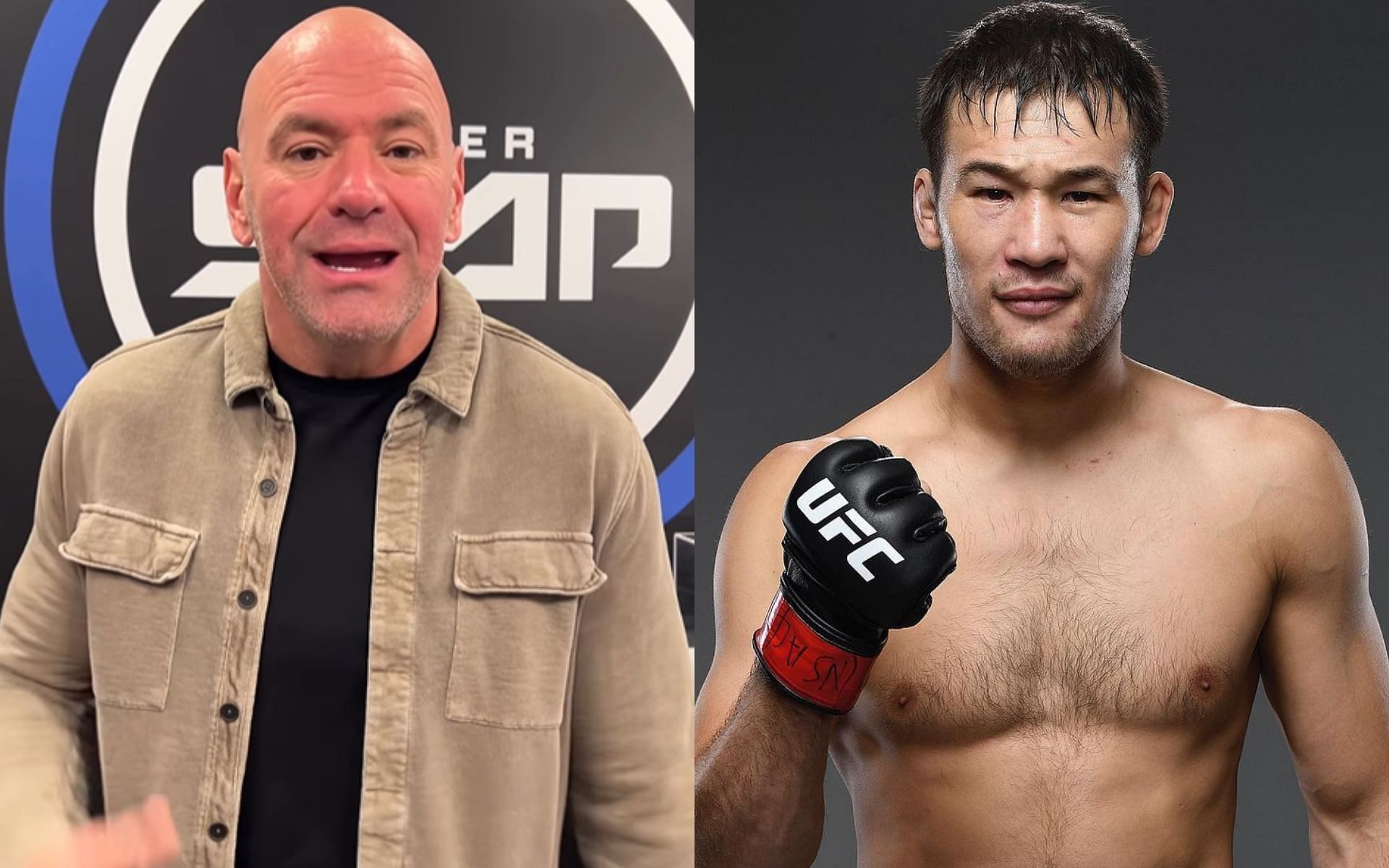 Shavkat Rakhmonov (right) says he is not a fan of Dana White