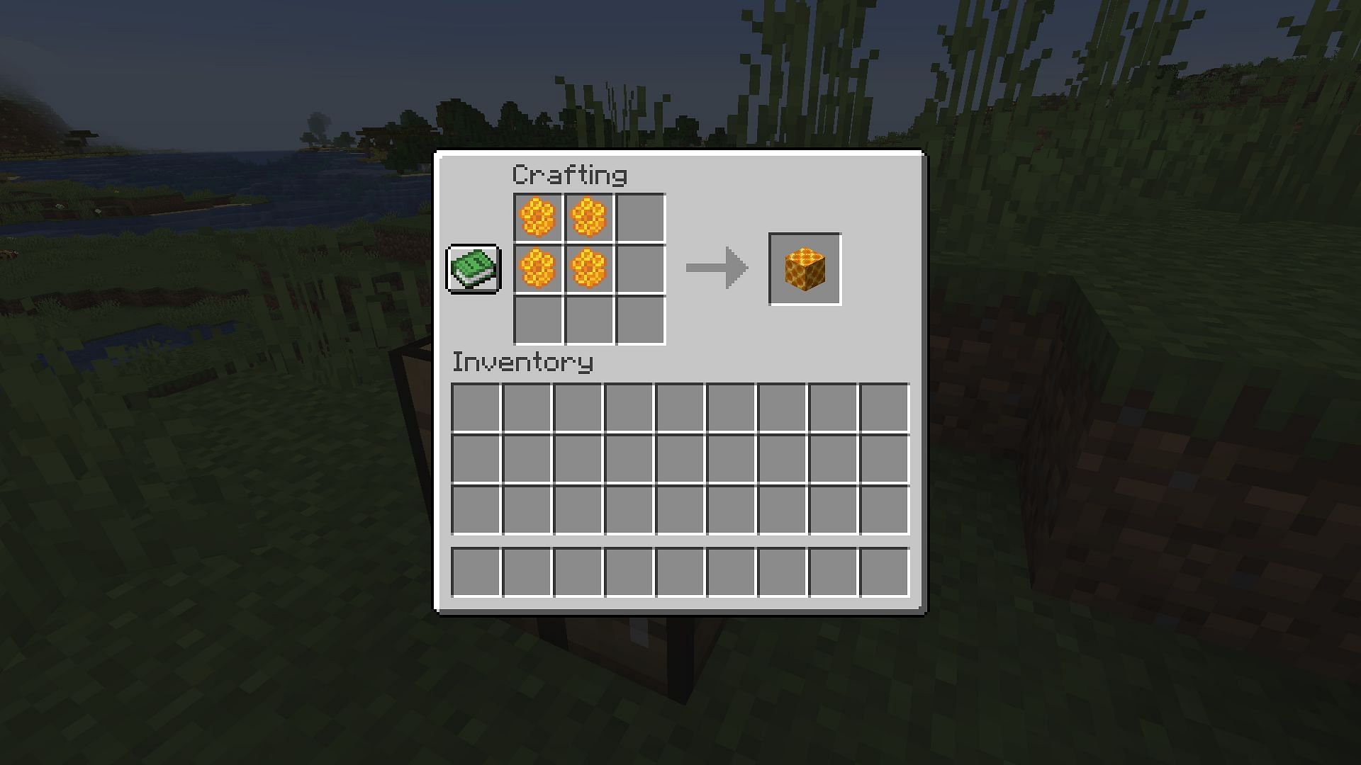 Honeycomb block crafting recipe (Image via Mojang)