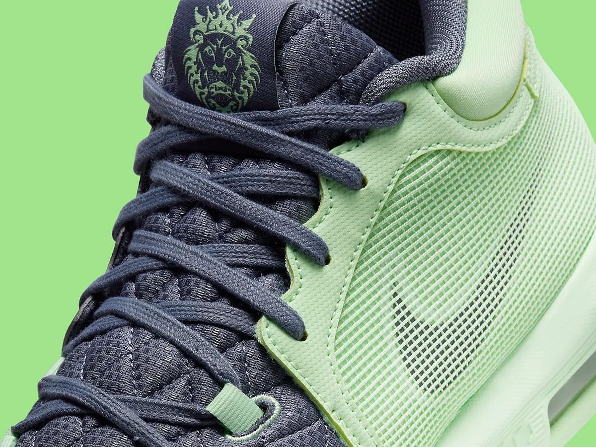 Nike LeBron Witness 8 Green Glow sneakers (Image via Sneaker News)