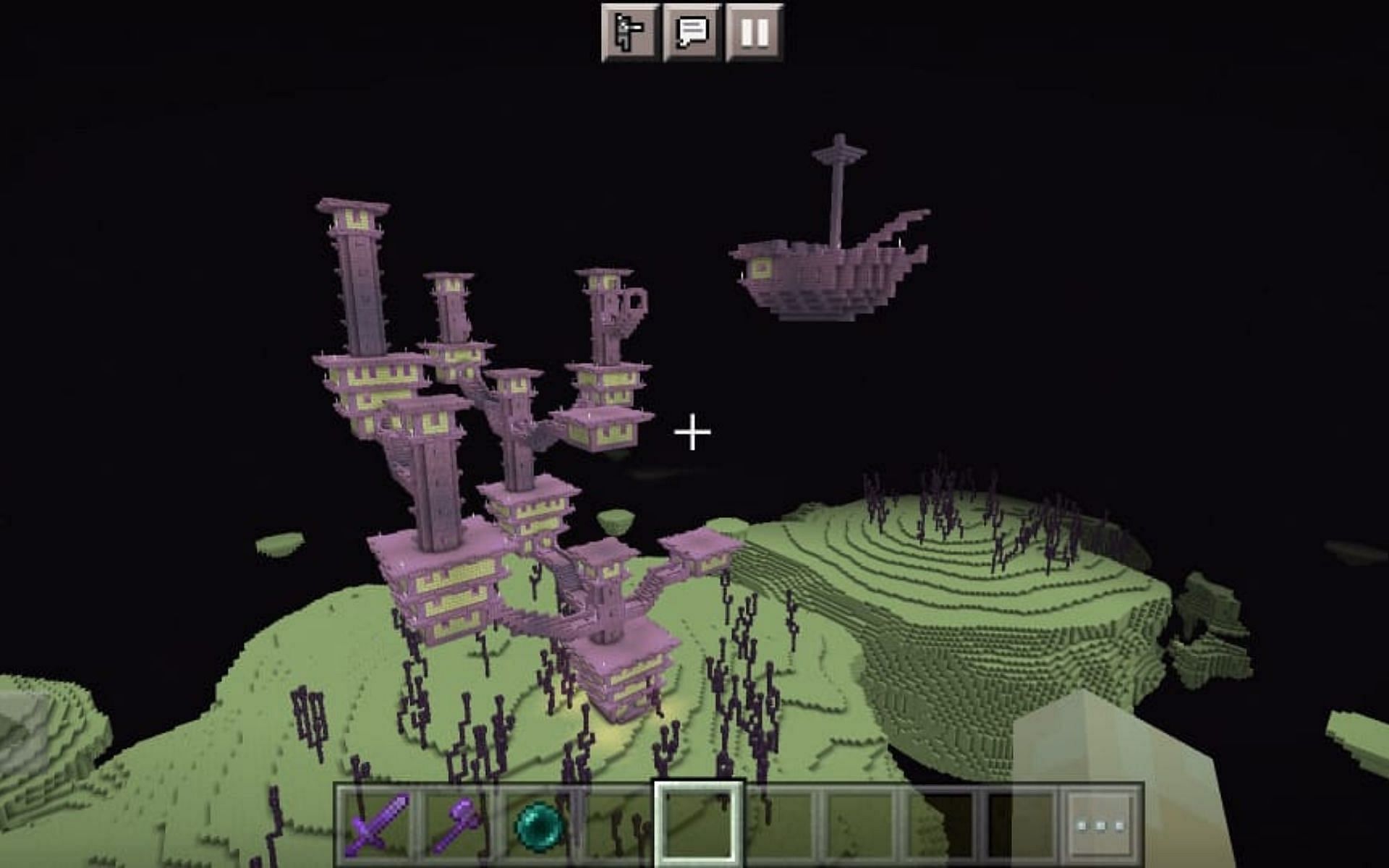 End cities is one of the many places with enchanted loot (Image via Mojang)