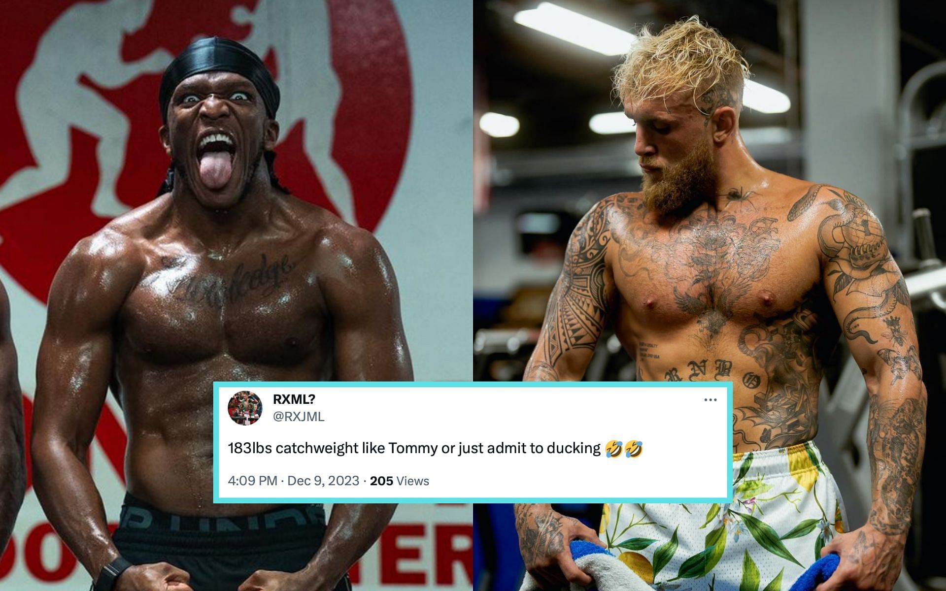 KSI (left) and his manager have offered a fight condition to Jake Paul (right) [Photo Courtesy @ksi and @jakepaul on Instagram]