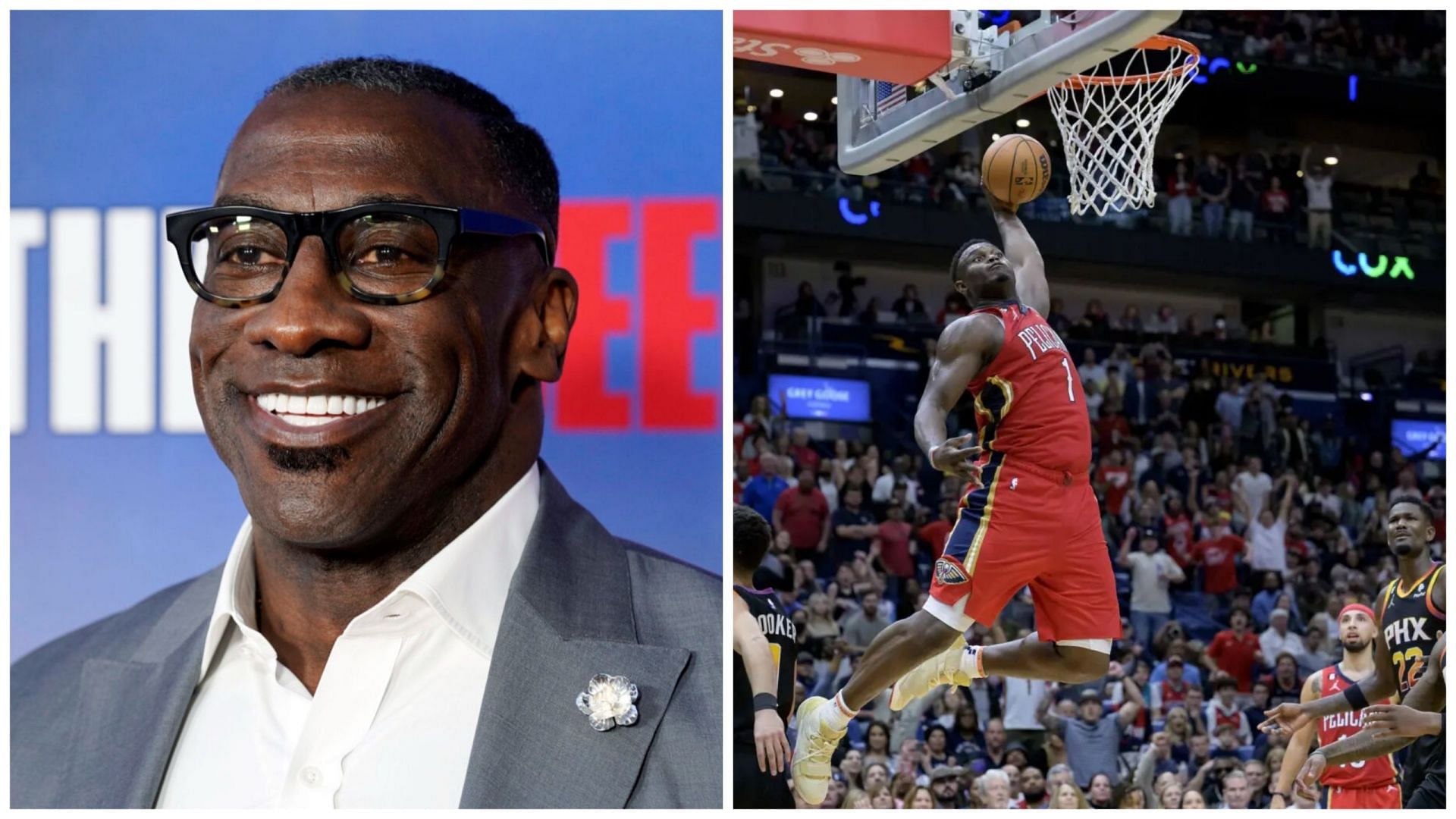 Shannon Sharpe (left) called out Zion Williamson (right) for not taking care of his body and missing games because of his injuries.