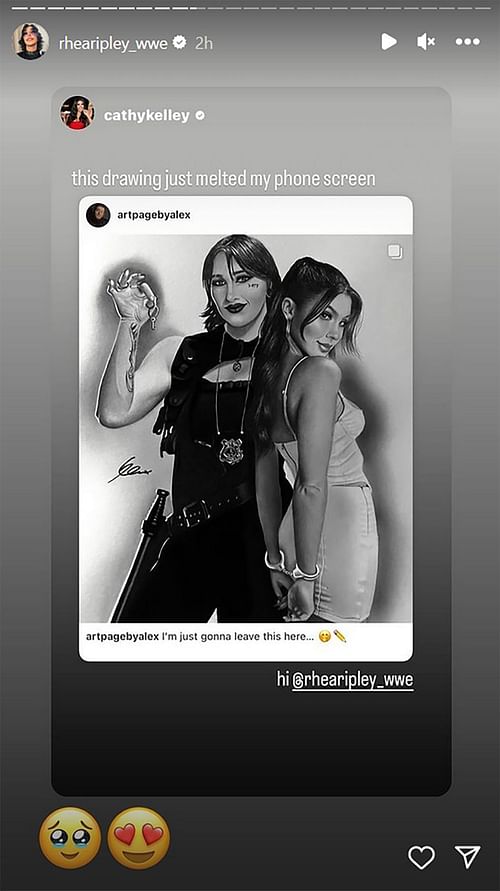 A screenshot of Rhea Ripley's post on Instagram Stories