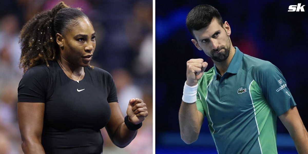 Serena Williams (L) and Novak Djokovic (R)