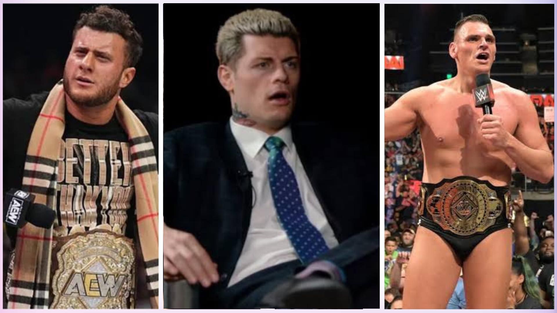 MJF, Cody Rhodes, Gunther (left to right)