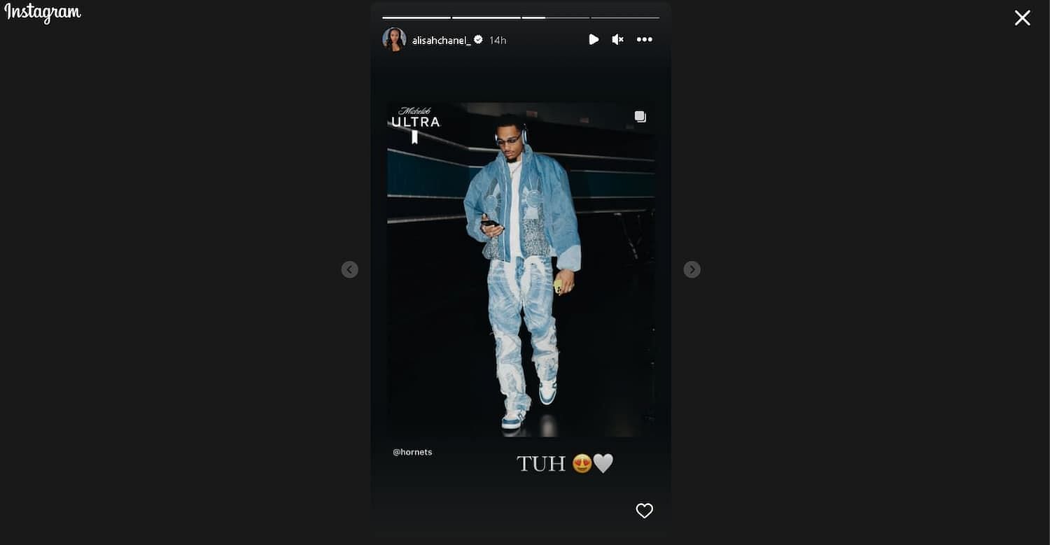 Alisah Chanel shared this photo of PJ Washington through her Instagram stories