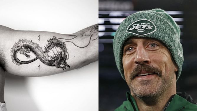 IN PHOTOS: Aaron Rodgers debuts new dragon tattoo amid Achilles recovery