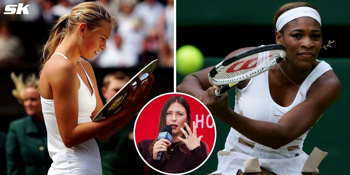 Maria Sharapova (L) and Serena Williams