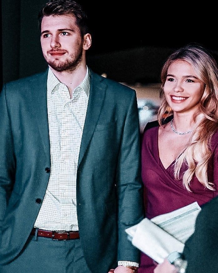 Luka Doncic with Fiancee Anamaria Goltes