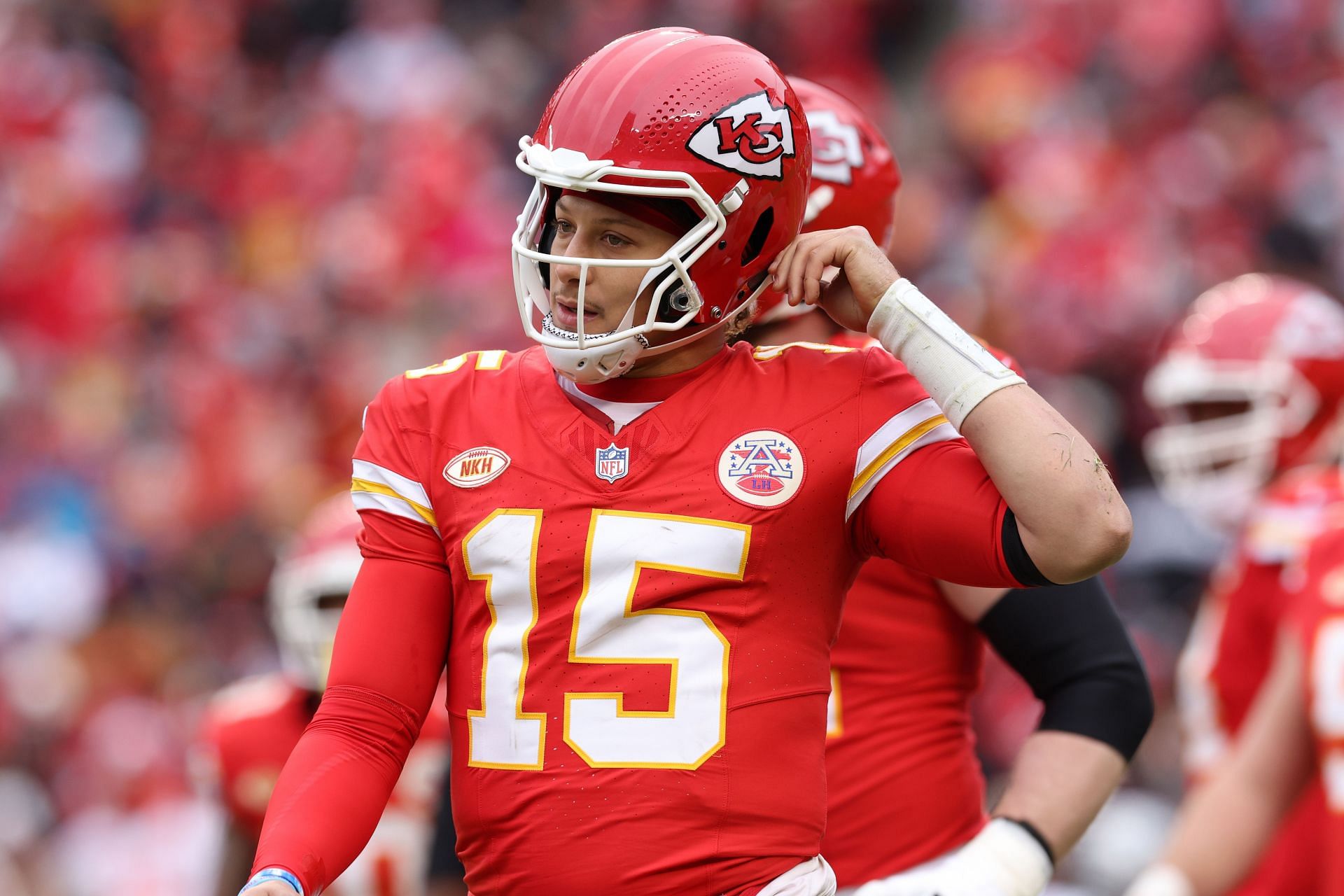 Patrick Mahomes during Las Vegas Raiders v Kansas City Chiefs