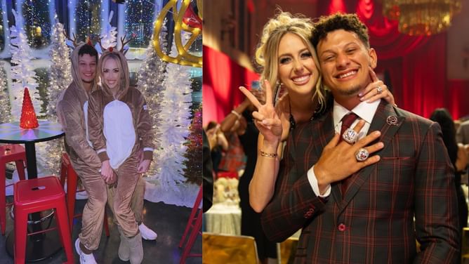 IN PHOTOS: Patrick Mahomes and Brittany dress up for Christmas preparations ahead of Chiefs vs Packers