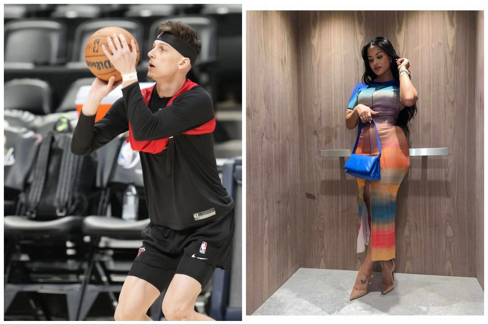 Katya Elise Henry (right) usually steals the spotlight with her stunning outfits. Elise Henry has two kids with Tyler Herro (left)