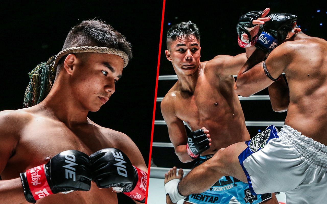 Johan Ghazali (left) and Ghazali during a fight (right) | Image credit: ONE Championship