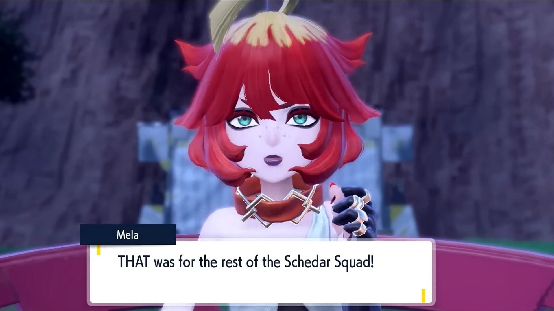 Mela headed one of Team Star&#039;s squads in Pokemon Scarlet and Violet (Image via Game Freak)