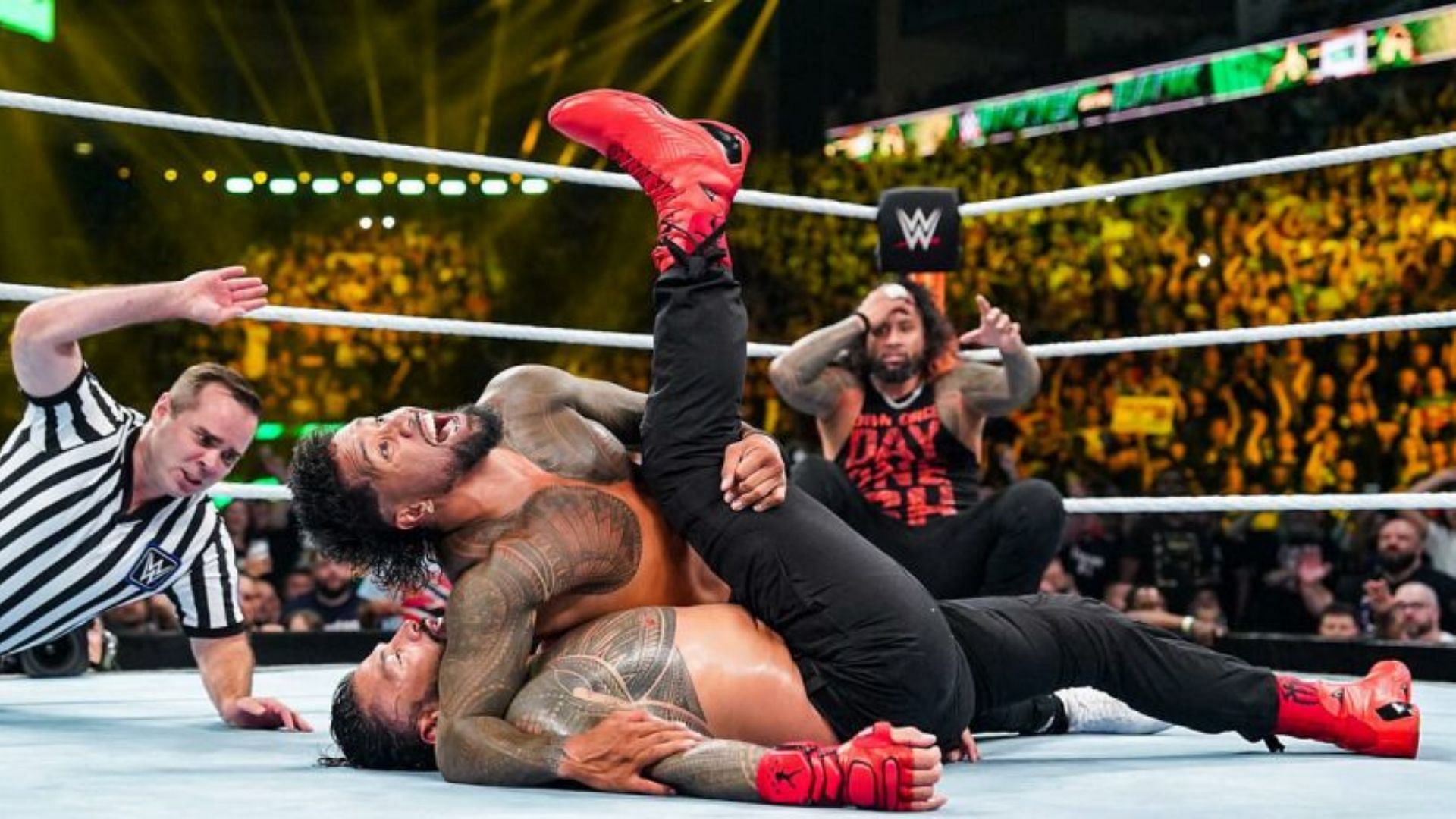 Jey Uso pinned Roman Reigns at Money in the Bank.