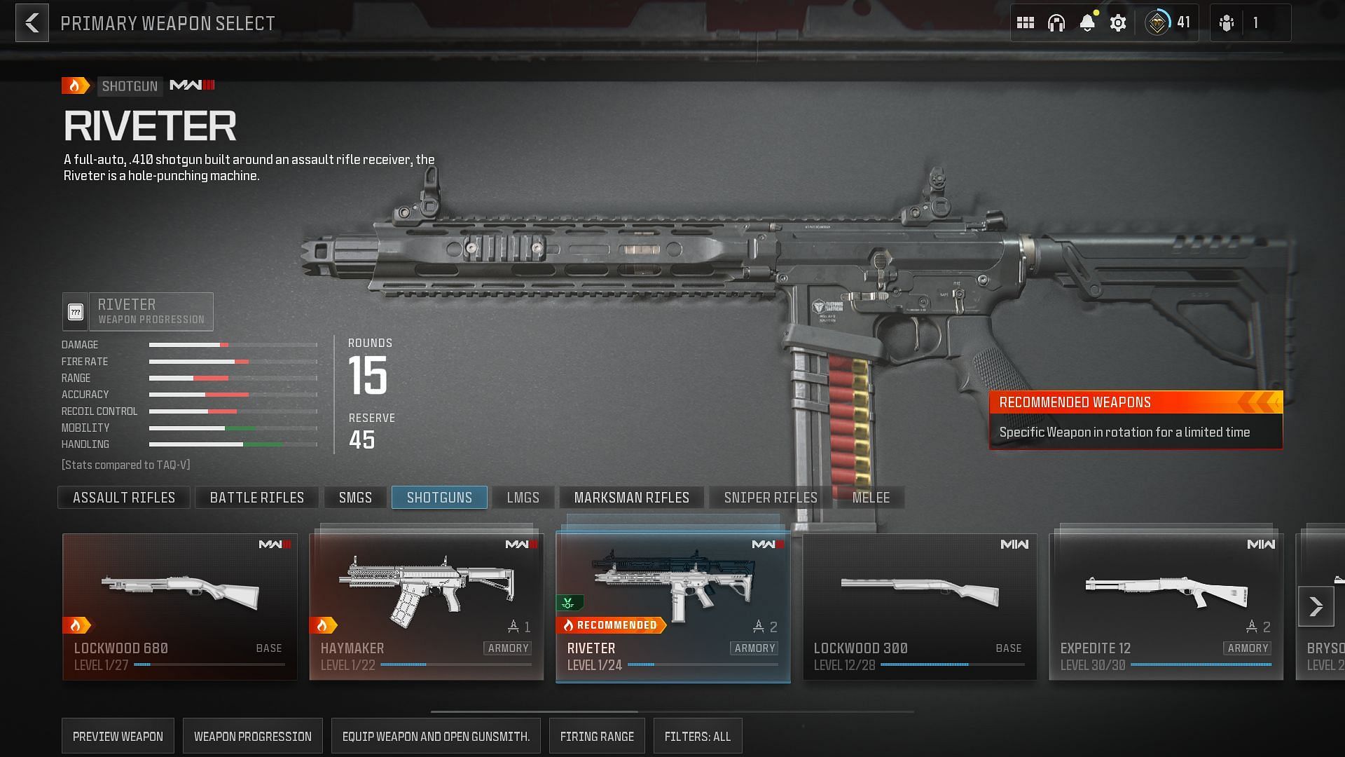 Riveter Shotgun in MW3 (Image via Activision)