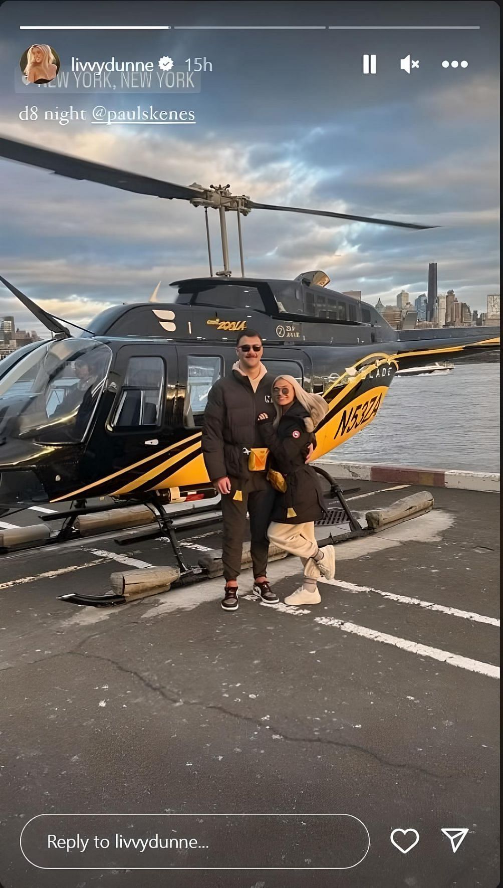 Dunne and Skenes&#039; helicopter date night