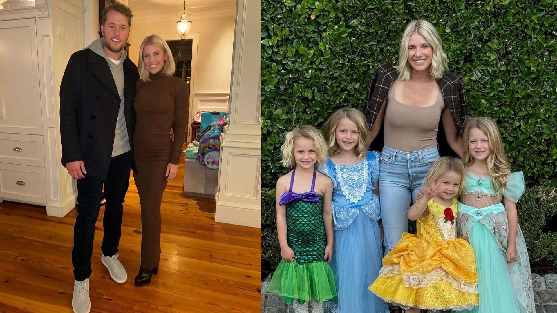 Matthew Stafford and wife Kelly (left) celebrates Christmas eve with family after Rams QB&rsquo;s stunning outing in Week 16