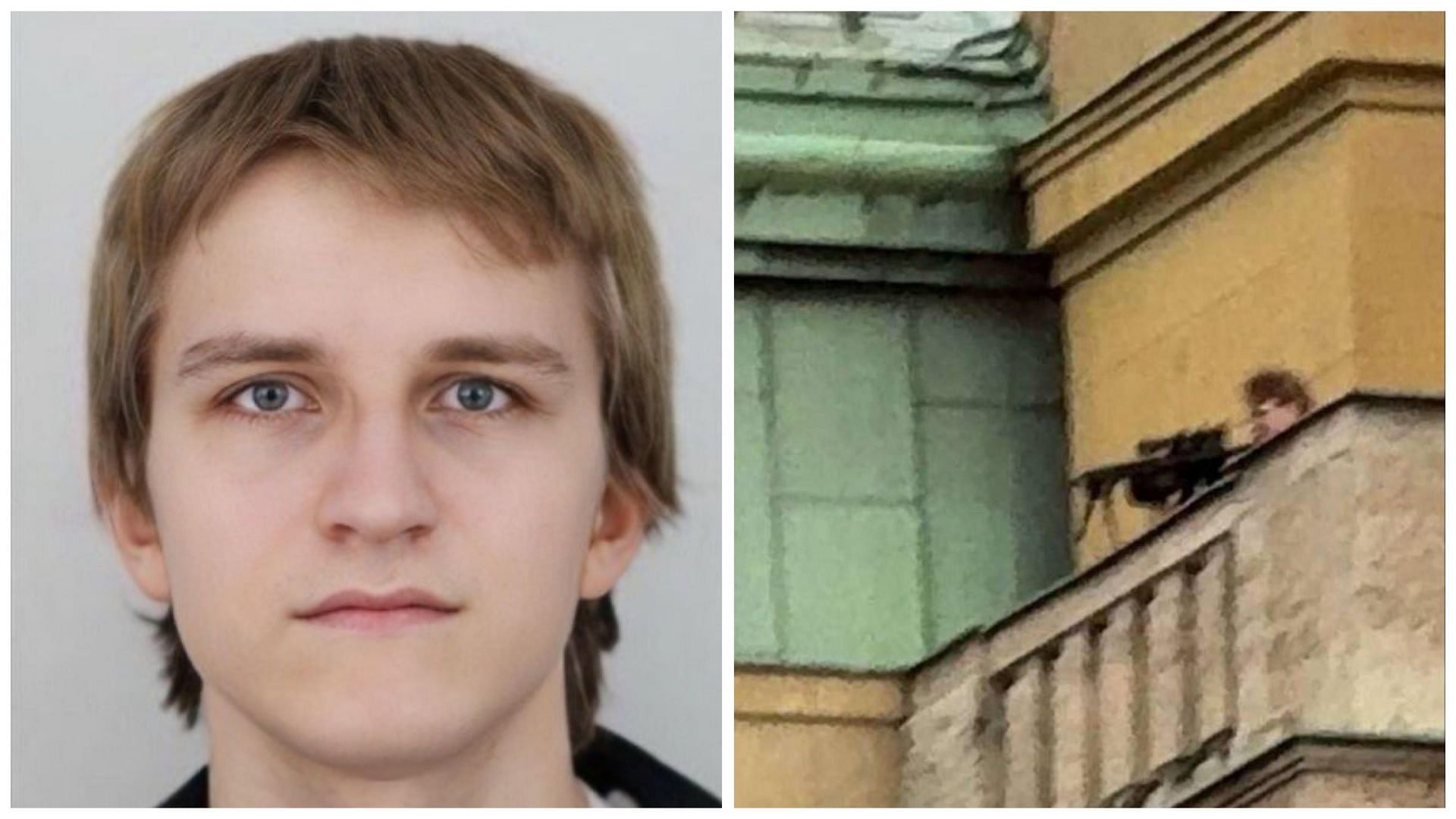 David Kozak opened fired and killed 14 people at Charles University in Prague (Image via @JLRINVESTIGATES and @V_of_Europe/X)