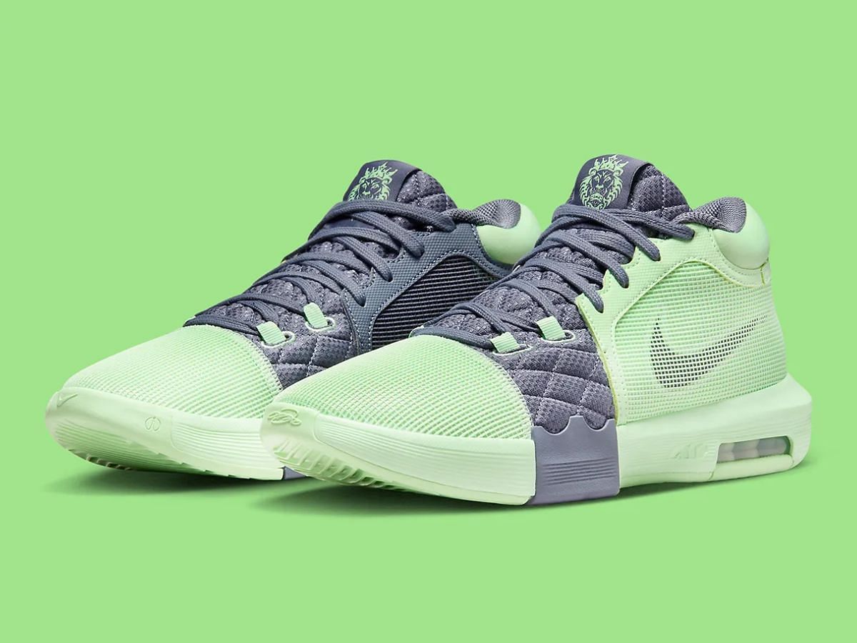 Nike LeBron Witness 8 &ldquo;Green Glow&rdquo; sneakers (Image via Sneaker News)