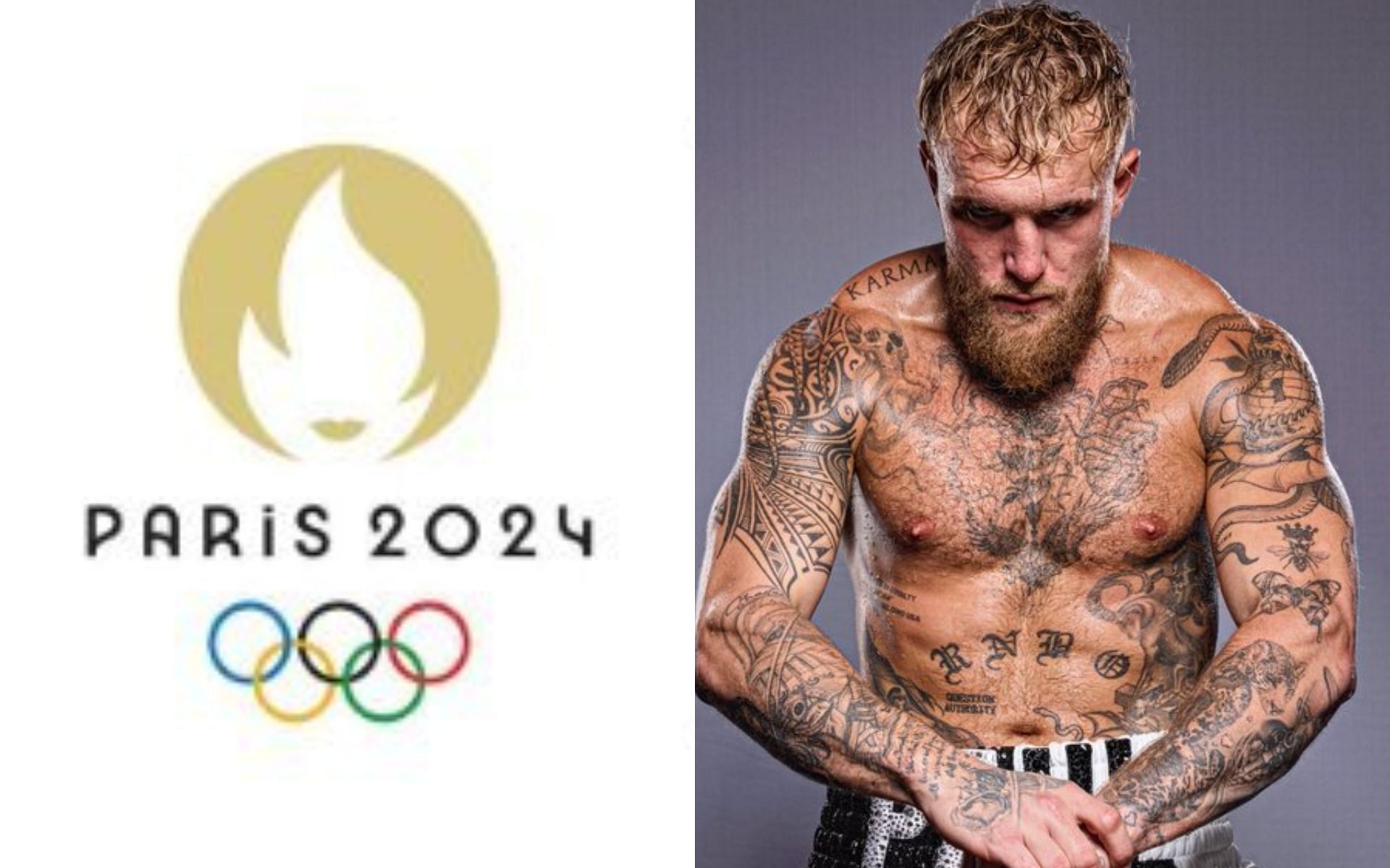 Jake Paul [Right] will be partnering with USA Boxing for the 2024 Paris Olympics [Left] [Image courtesy: @Paris2024 and @jakepaul - X]