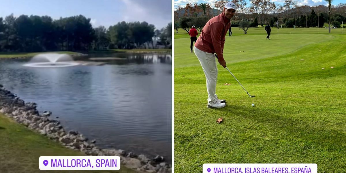 Rafael Nadal is all smiles golfing in Mallorca ahead of 2024 comeback