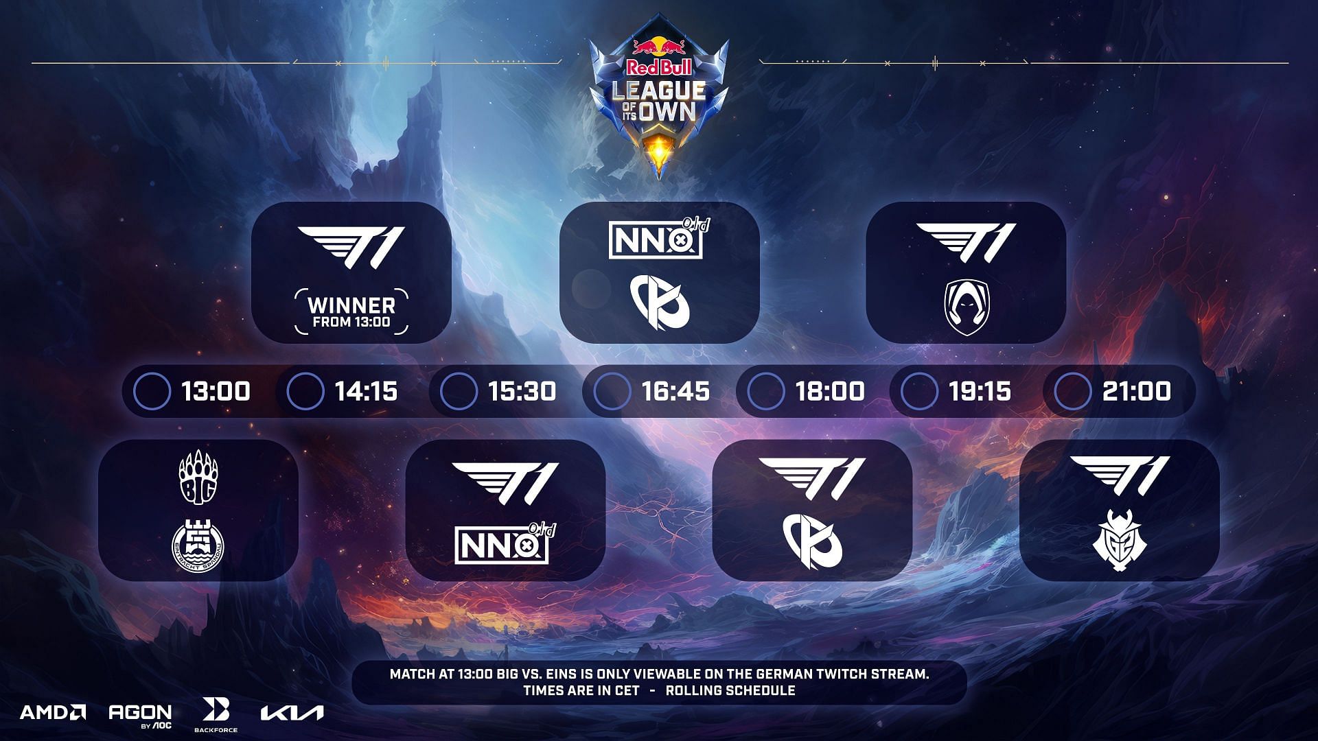 Red Bull League of Its Own 2023 schedule (Image via Red Bull Gaming)