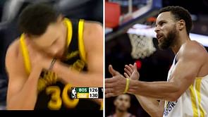 WATCH: Steph Curry puts Celtics to sleep with wild rainbow 3-pointer, hits the night night celebration