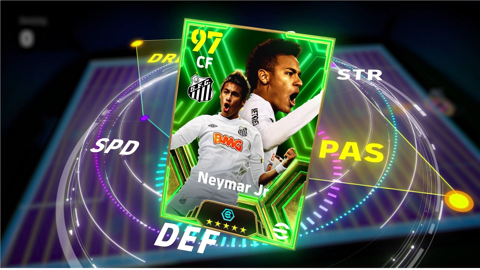 You can grab the Neymar Jr card for completing the first lap (Image via Konami)