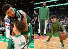 In Photos: Jayson Tatum and Deuce produce father-son goals moment as they rock Celtics star's $210 Jordan Brand signature shoe