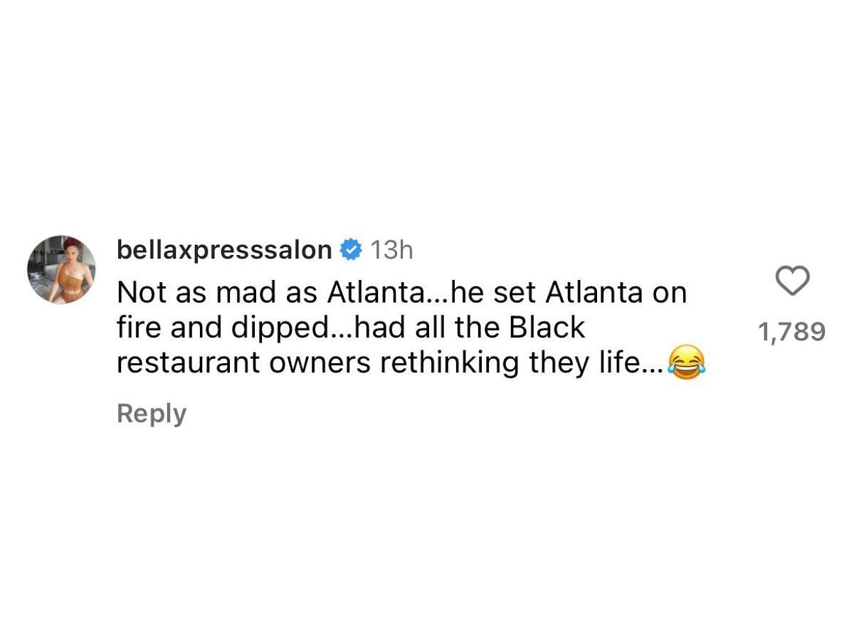 A user recalls Keith&#039;s Atlanta video (image via @bellaexpresssalon on Instagram)