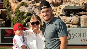 Angels star Mike Trout and family create memories in Harbaugh Village's enchanting pre-Christmas gala