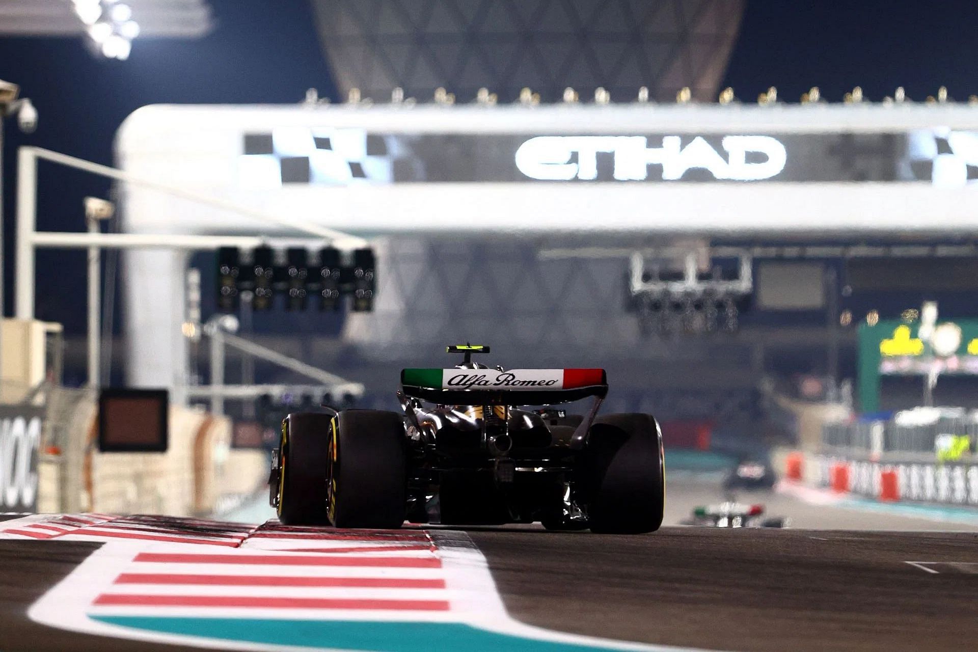 Zhou Guanyu (24) on track during the 2023 F1 Abu Dhabi Grand Prix. (Photo by Clive Rose/Getty Images)