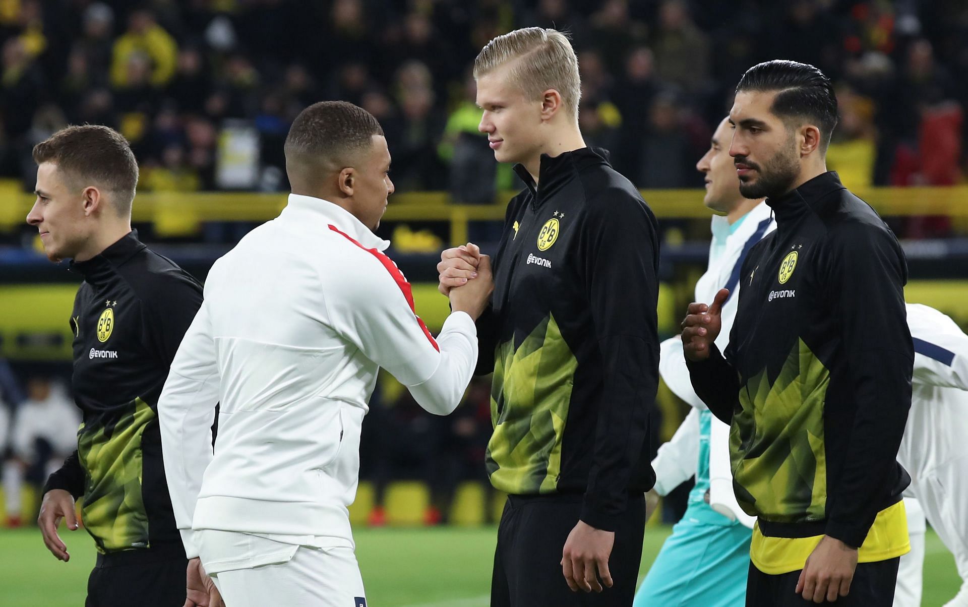 Kylian Mbappe (second left) and Erling Haaland (second right)