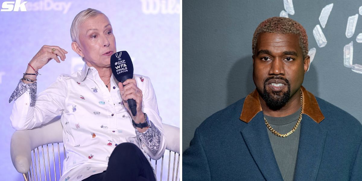 Martina Navratilova (L) and Kanye West (R)