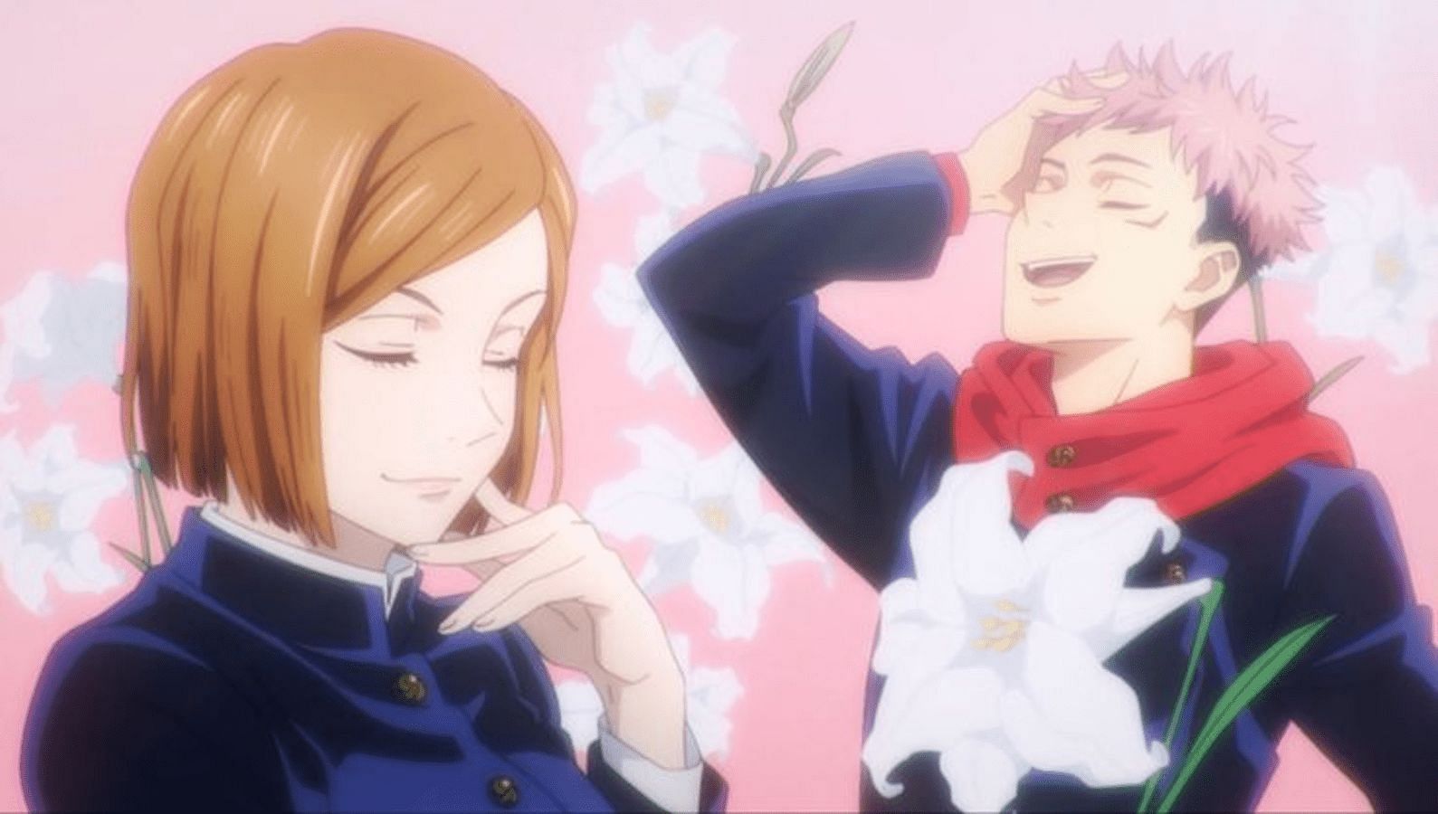 Nobara Kugisaki and Yuji Itadori as seen in Jujutsu Kaisen (image via MAPPA)