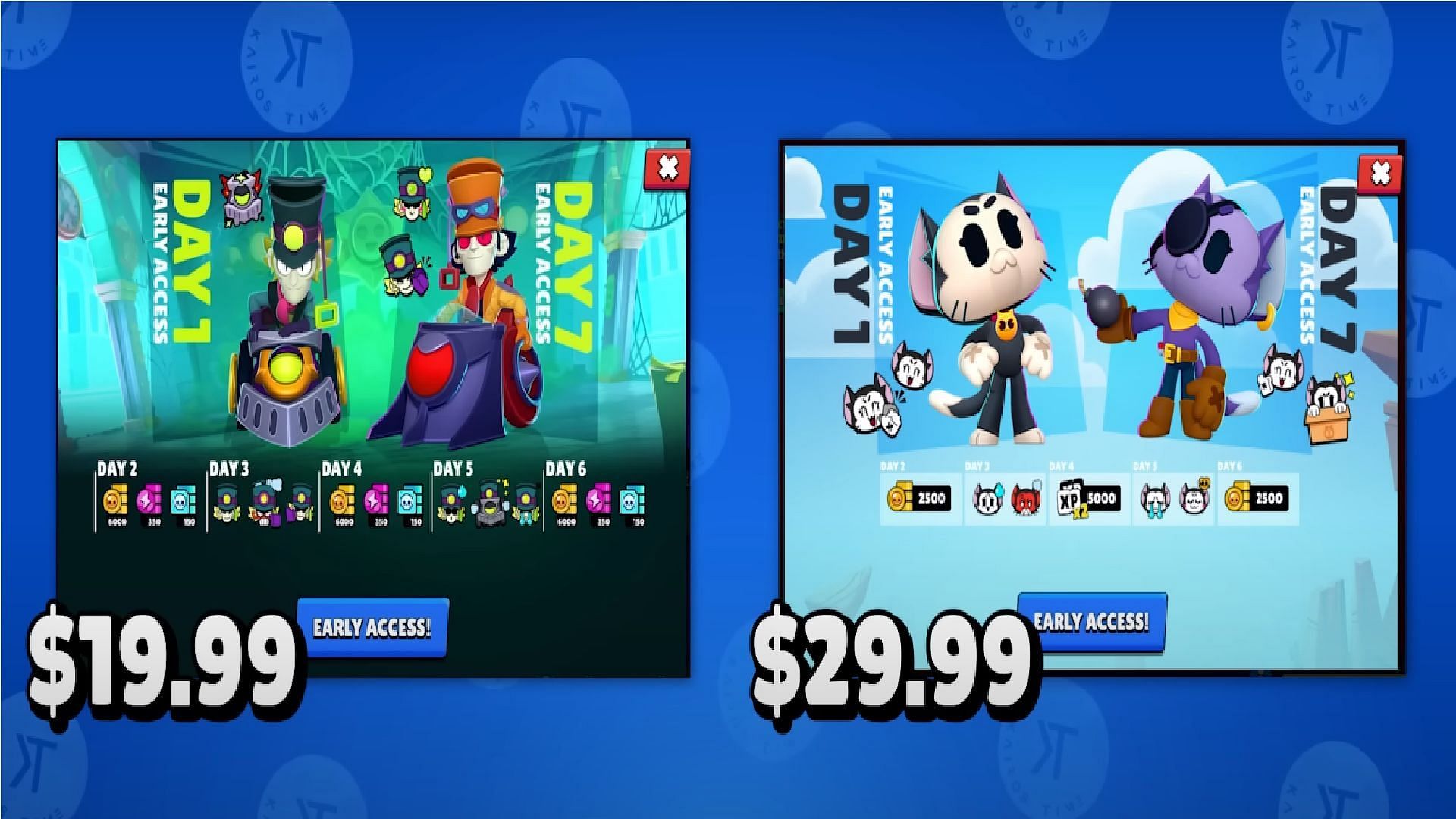 Pack price comparison for different packs in Brawl Stars (Image via Supercell)