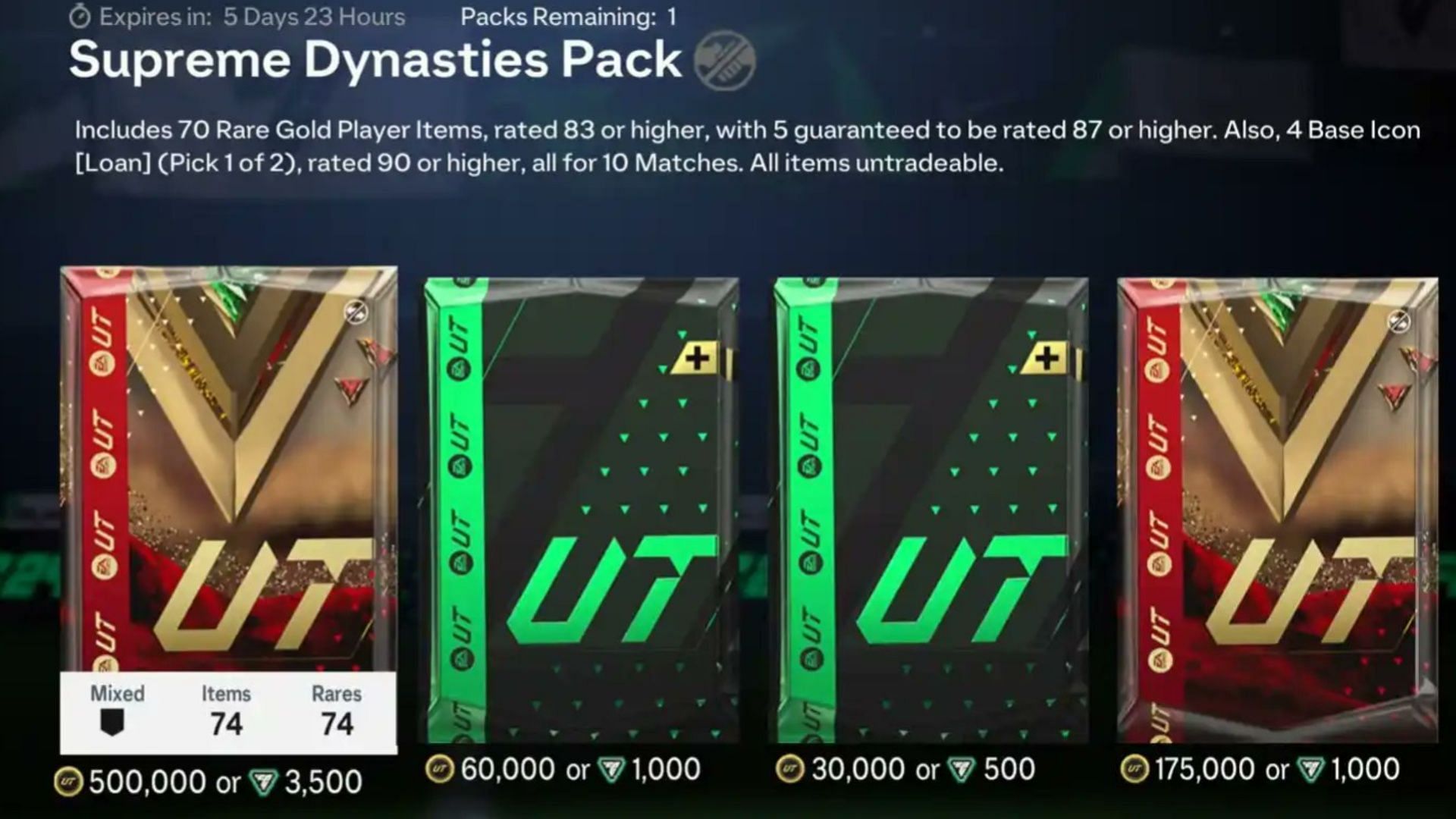 The Supreme Dynasties Pack is available in EA FC 24 (Image via EA Sports)