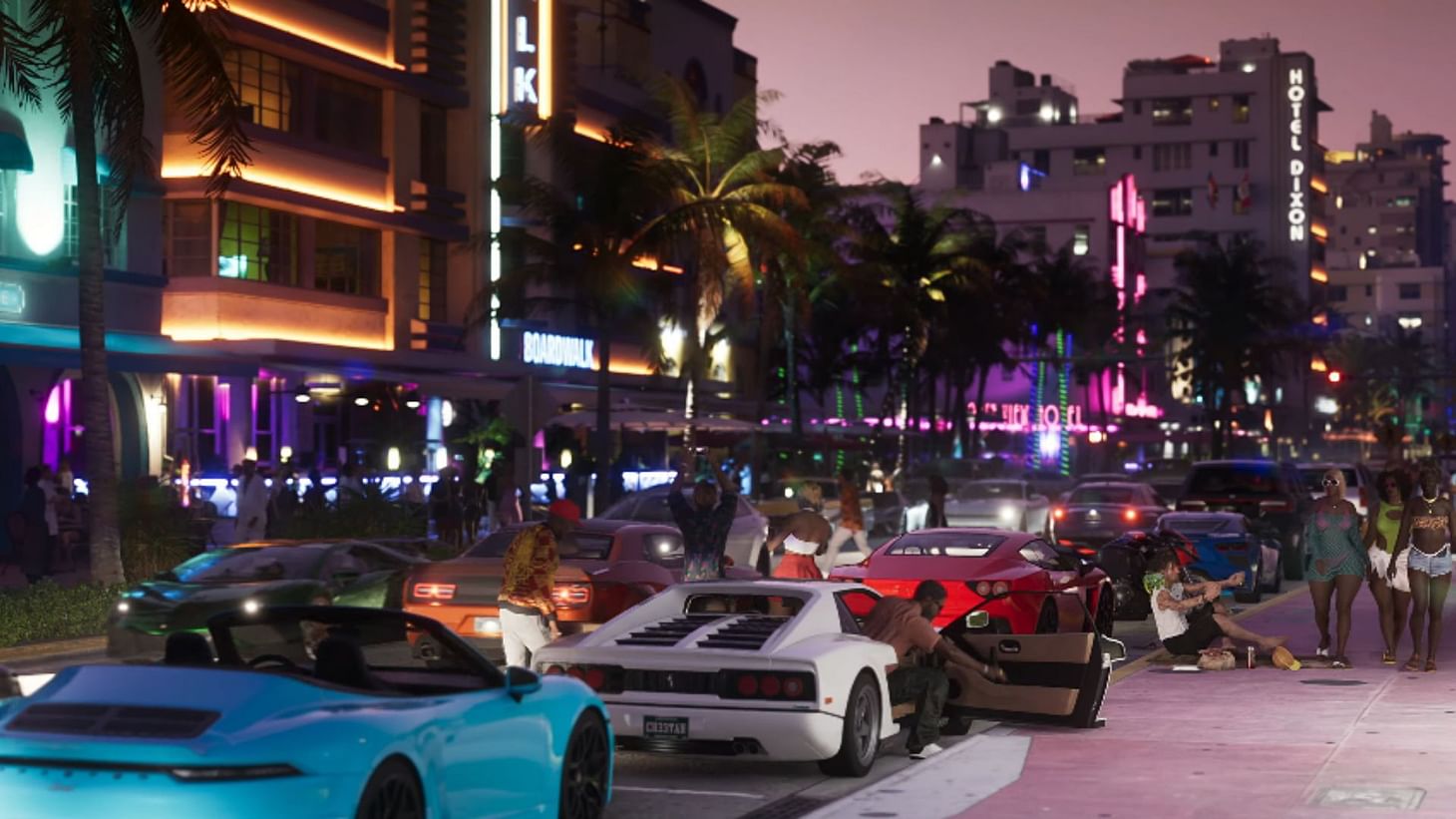 Vice City&#039;s Ocean Drive in GTA 6. (Image via Rockstar Games)