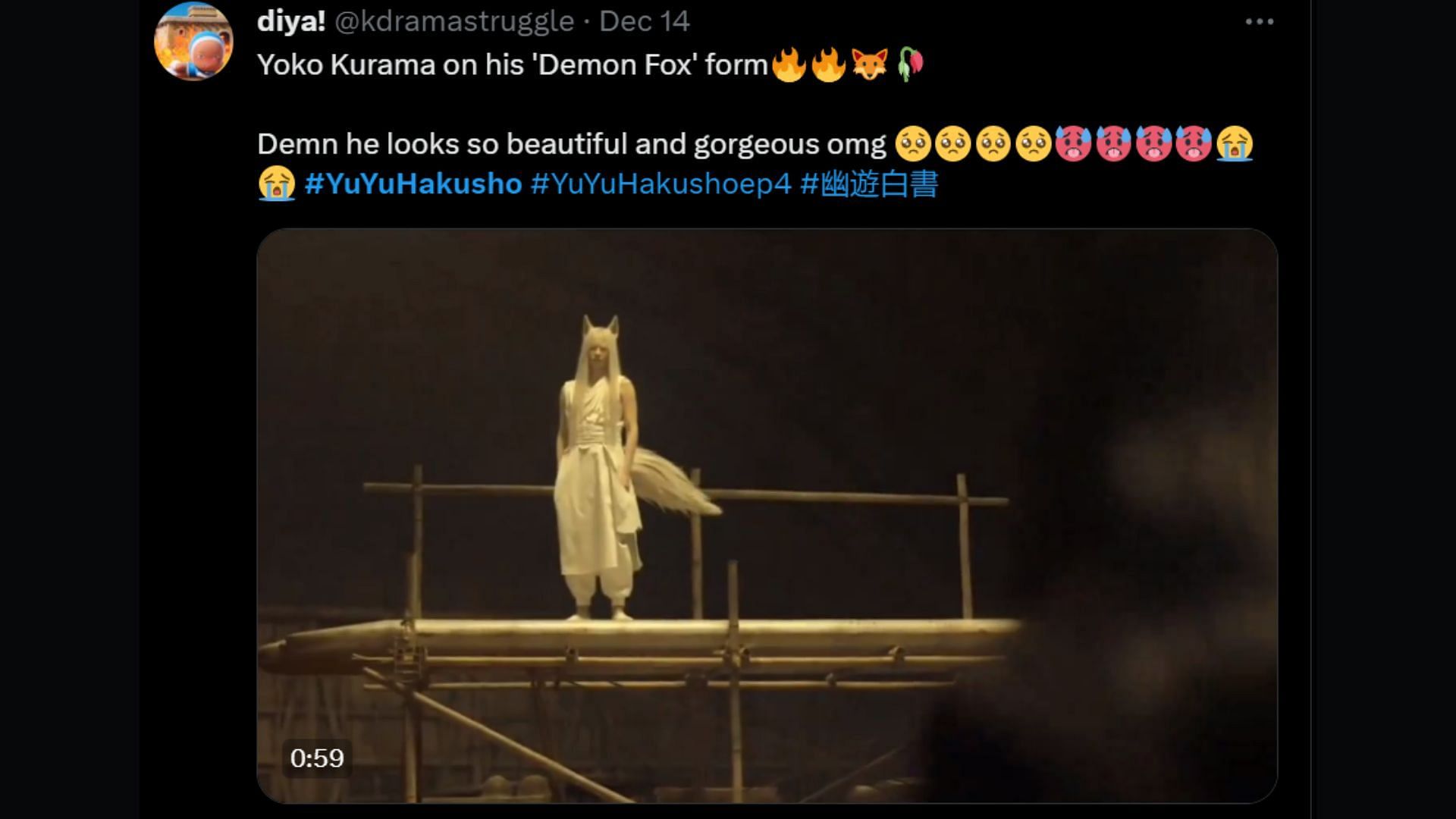 Kurama&#039;s appearance appreciated on X (Image via X/@kdramastruggle)