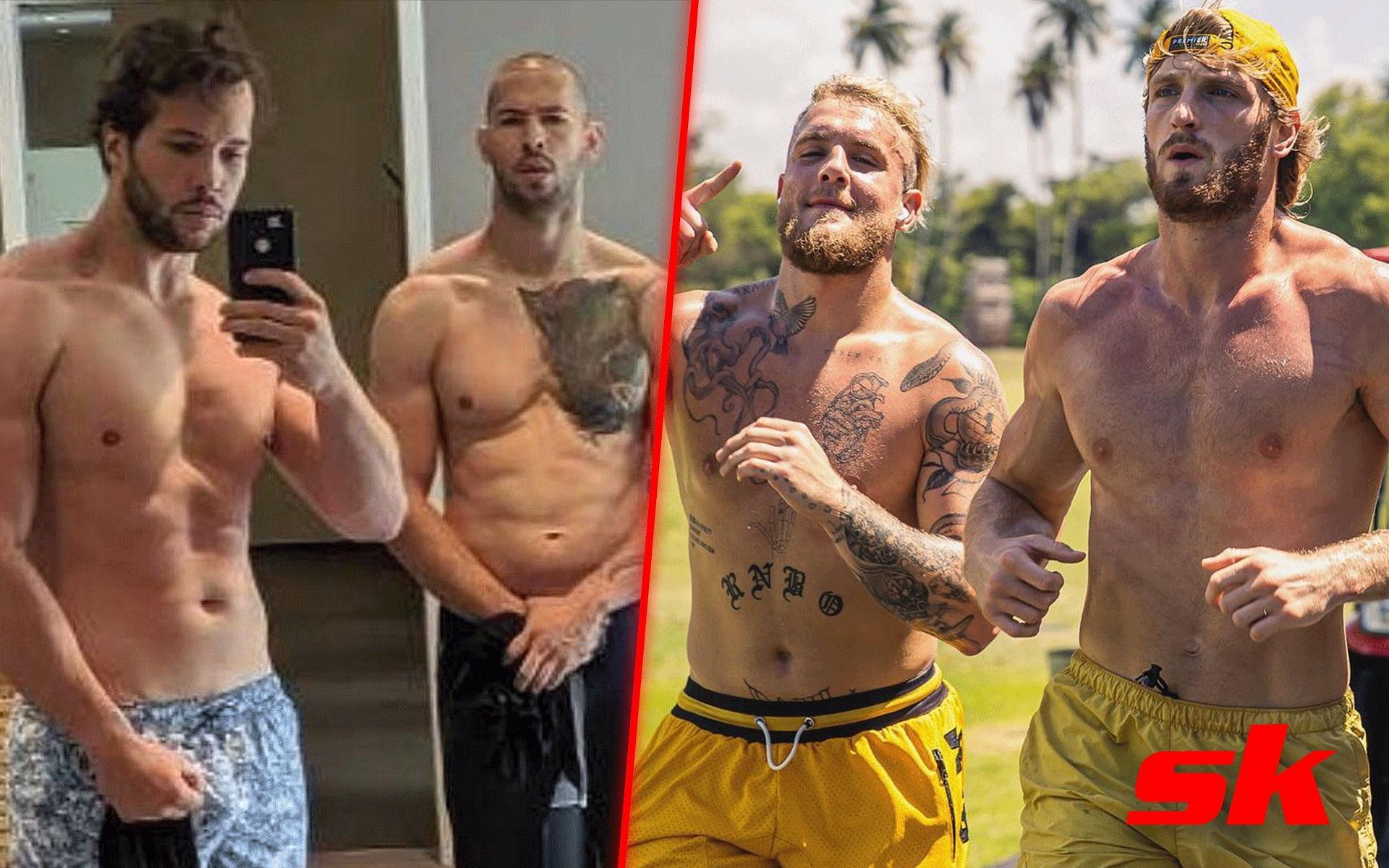 Jake Paul ad Logan Paul weigh in on a fight against the Tate brothers [Image credits: @talismantate and @loganpaul on instagram]