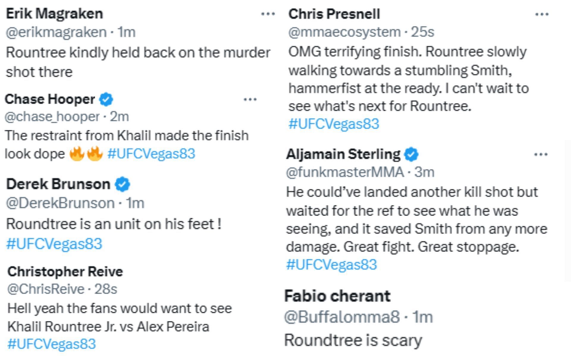 MMA fighters and fans react to Khalil Rountree Jr. vs. Anthony Smith