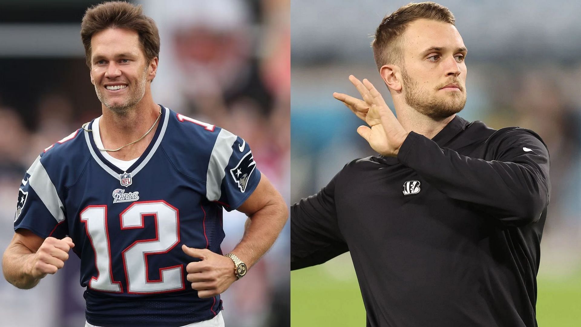 Tom Brady and Cincinnati Bengals quarterback Jake Browning