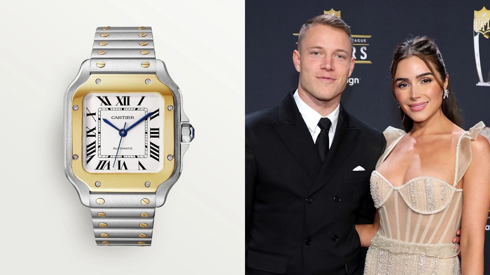 Olivia Culpo teases $12900 Cartier watch as souvenir for fianc&eacute; Christian McCaffrey
