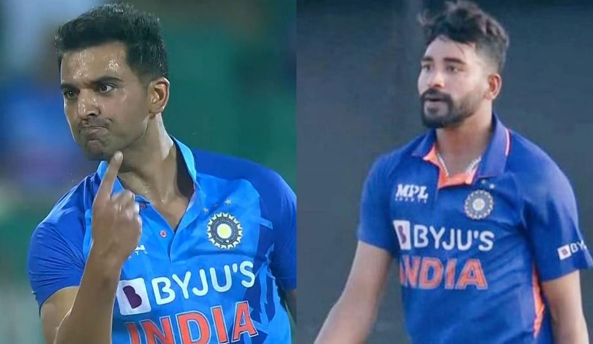 Deepak Chahar (left) and Mohammed Siraj are among the four seamers in India