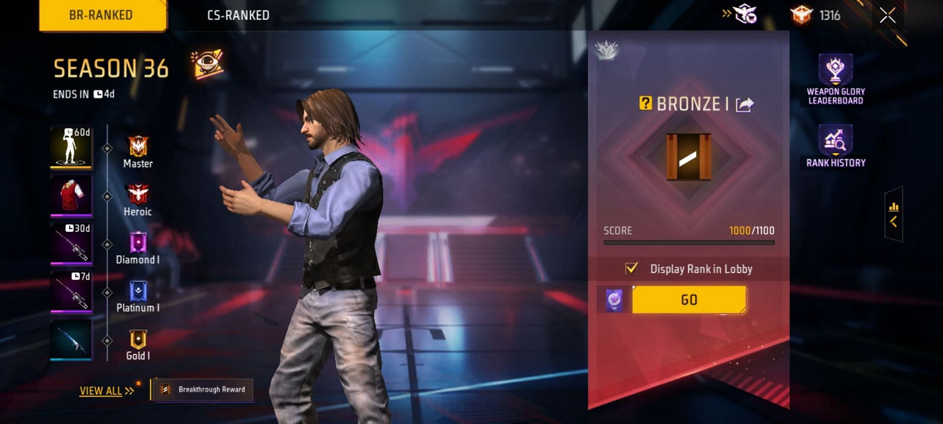 Free Fire Battle Royale Ranked Season 37 will begin once the current season ends (Image via Garena)