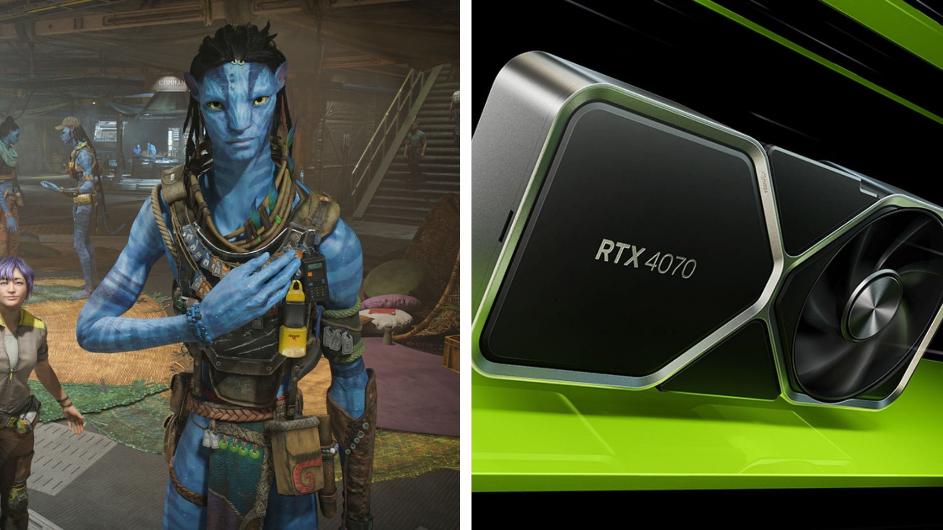 The RTX 4070 and 4070 Ti are superb GPUs for playing Avatar Frontiers of Pandora (Image via Ubisoft and Nvidia)