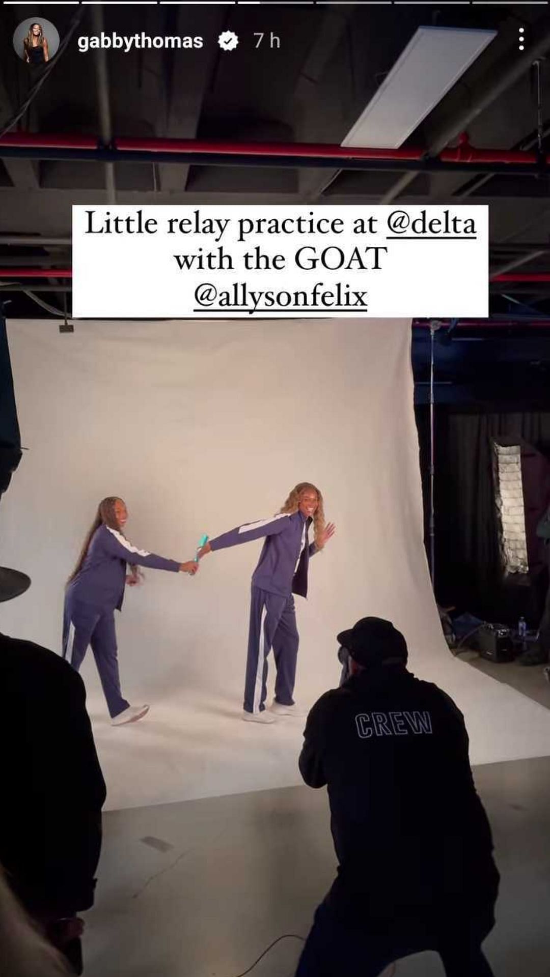 "Little relay practice with the GOAT" Gabby Thomas shares glimpses of