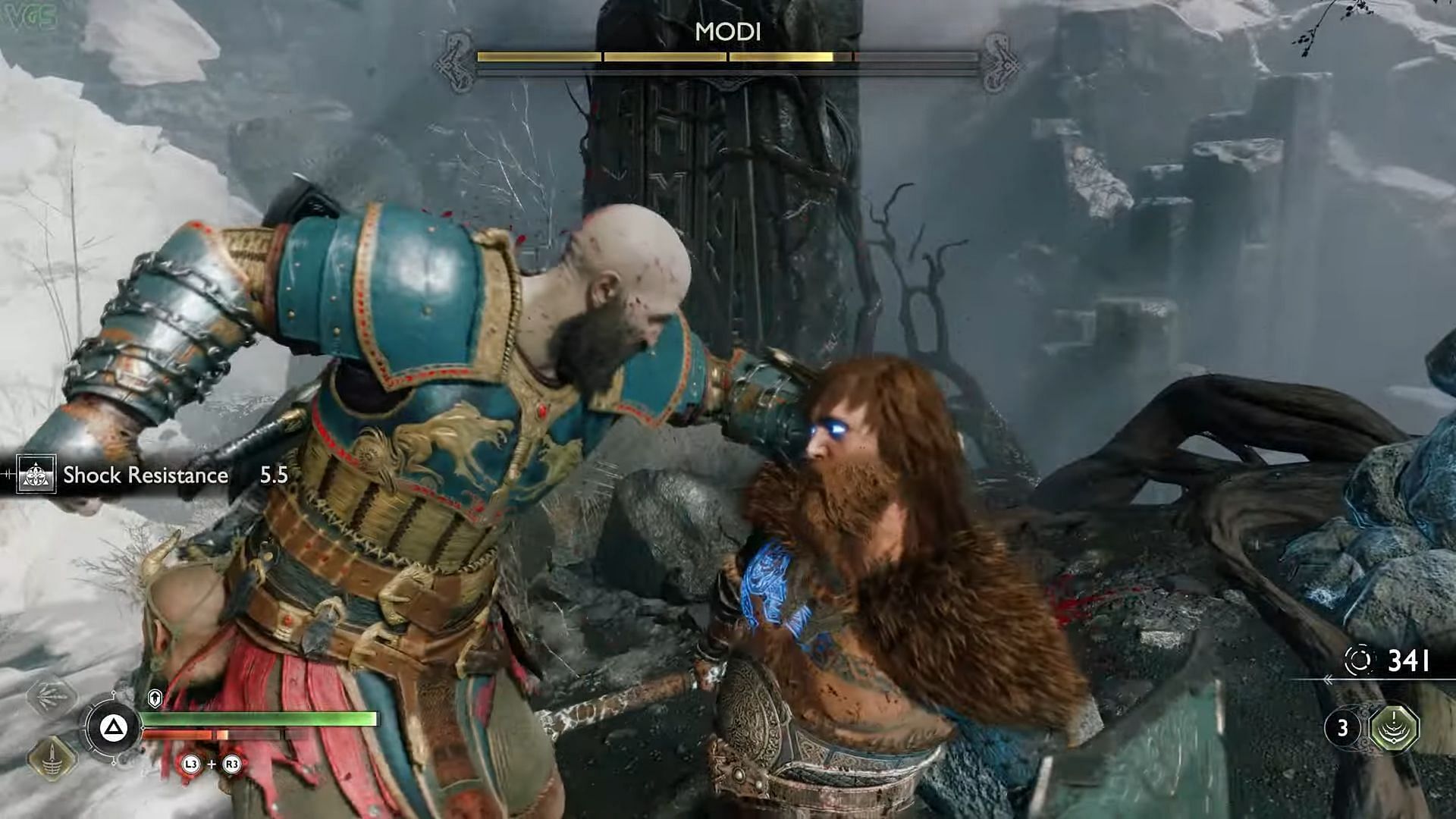 Make sure to attack using the R3 button (Image via YouTube/VGS || Sony Interactive Entertainment)