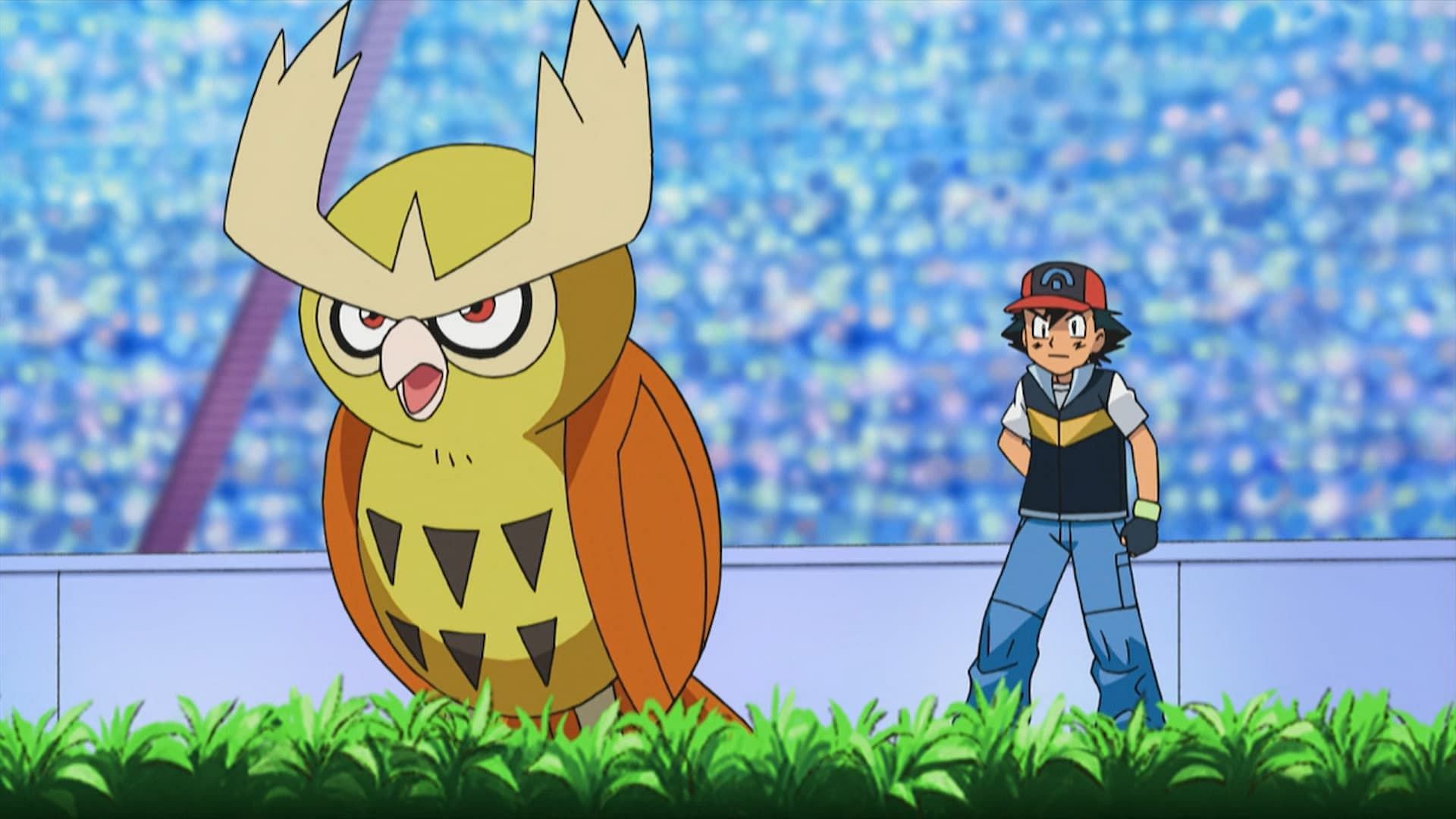 Ash&#039;s shiny Noctowl (Image via The Pokemon Company)